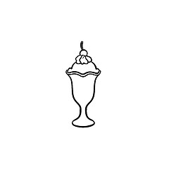 Image showing Ice-cream hand drawn sketch icon.