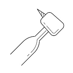 Image showing Dental drill line icon.