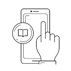 Image showing Phone touchscreen vector line icon.