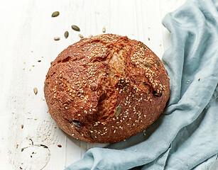 Image showing freshly baked artisan bread loaf