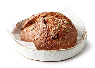 Image showing freshly baked artisan bread loaf