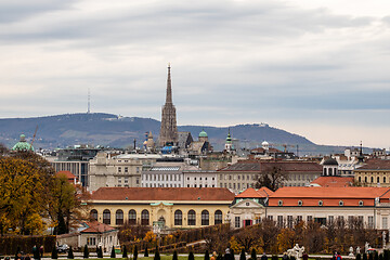 Image showing Cityscape with view of Unteres Belvedere and other historic buildings in Vienna.