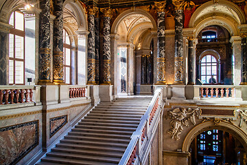 Image showing VIENNA, AUSTRIA - November 11, 2015: Rich decoration of interior palace Schloss Belvedere in Baroque style.