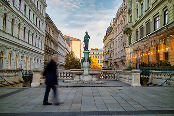 Image showing Goose Girl Fountain called Gansemadchenbrunnen in Vienna, Austria.