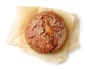 Image showing freshly baked bread on baking paper