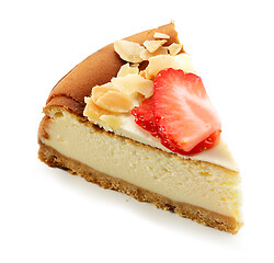 Image showing piece of strawberry cheesecake