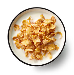 Image showing bowl of sweet cornflakes