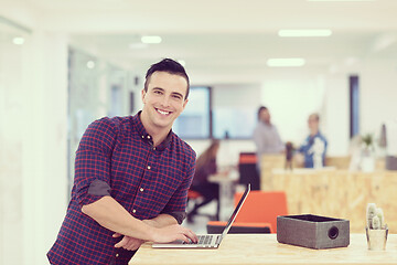 Image showing startup business, young  man portrait at modern office