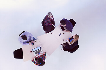 Image showing aerial view of business people group on meeting