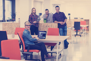 Image showing business people group portrait at modern office