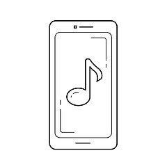 Image showing Mobile media player line icon.