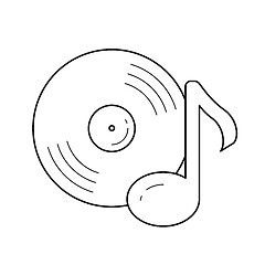 Image showing Vinyl record line icon.