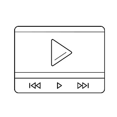 Image showing Video play line icon.