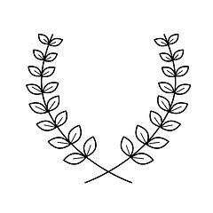 Image showing Laurel wreath vector line icon.