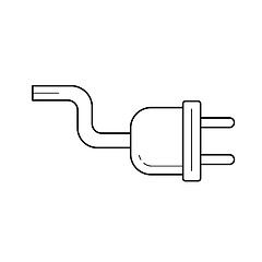 Image showing Power cord vector line icon.