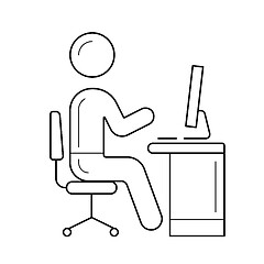 Image showing Working person vector line icon.