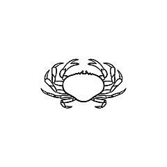 Image showing Crab hand drawn sketch icon.