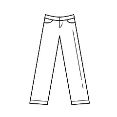 Image showing Trousers vector line icon.