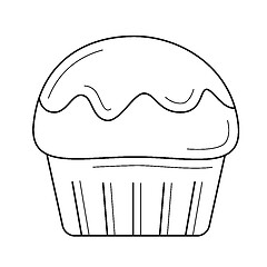 Image showing Muffin vector line icon.