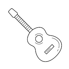 Image showing Acoustic guitar line icon.