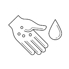 Image showing Sanitation, hand washing line icon.