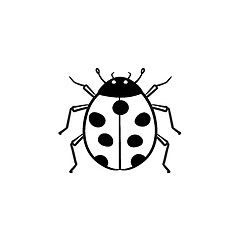 Image showing Ladybug hand drawn sketch icon.