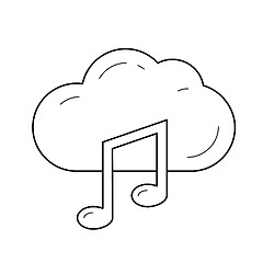 Image showing Cloud music line icon.