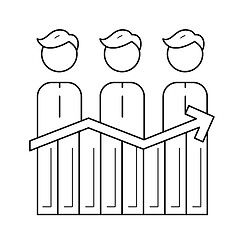 Image showing Businessmen and profit graph vector line icon.