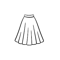 Image showing Skirt hand drawn sketch icon.