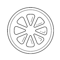 Image showing Slice of lemon vector line icon.