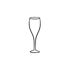 Image showing Champagne glass hand drawn sketch icon.