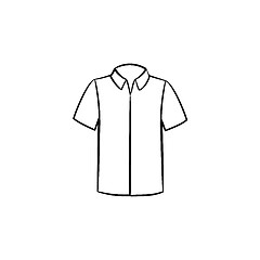 Image showing Polo shirt hand drawn sketch icon.
