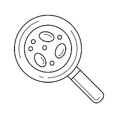 Image showing Bacteria under magnifying glass line icon.