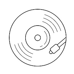 Image showing Vinyl turntable line icon.