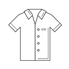 Image showing Polo shirt vector line icon.