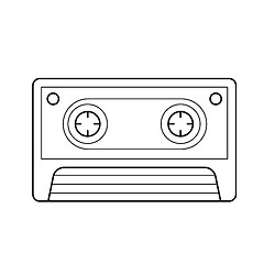 Image showing Retro cassette line icon.