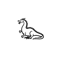 Image showing Dragon hand drawn sketch icon.