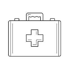 Image showing First aid kit line icon.