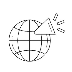 Image showing Global network line icon.