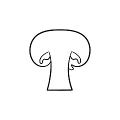 Image showing Button mushroom hand drawn sketch icon.