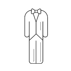 Image showing Wedding suit vector line icon.