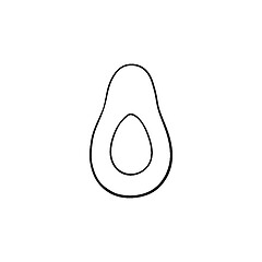 Image showing Avocado hand drawn sketch icon.