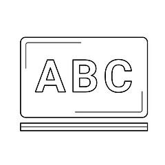 Image showing Chalkboard with abc letters vector line icon.