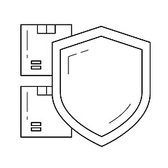 Image showing Package insurance vector line icon.