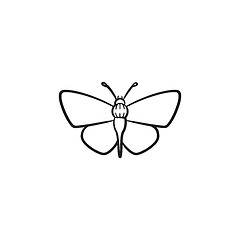 Image showing Butterfly hand drawn sketch icon.