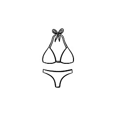 Image showing Swimsuit hand drawn sketch icon.