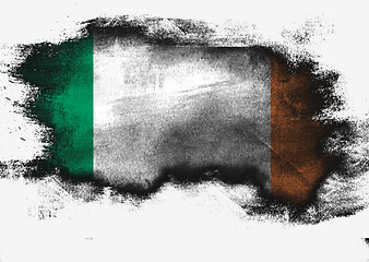 Image showing Ireland flag painted with brush