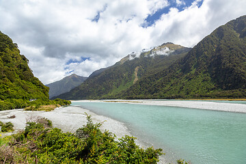 Image showing riverbed landscape scenery in south New Zealand