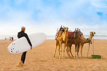 Image showing Beach of Essaouira, Morocco, Africa. 