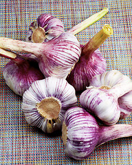 Image showing Fresh Garlic Bulbs